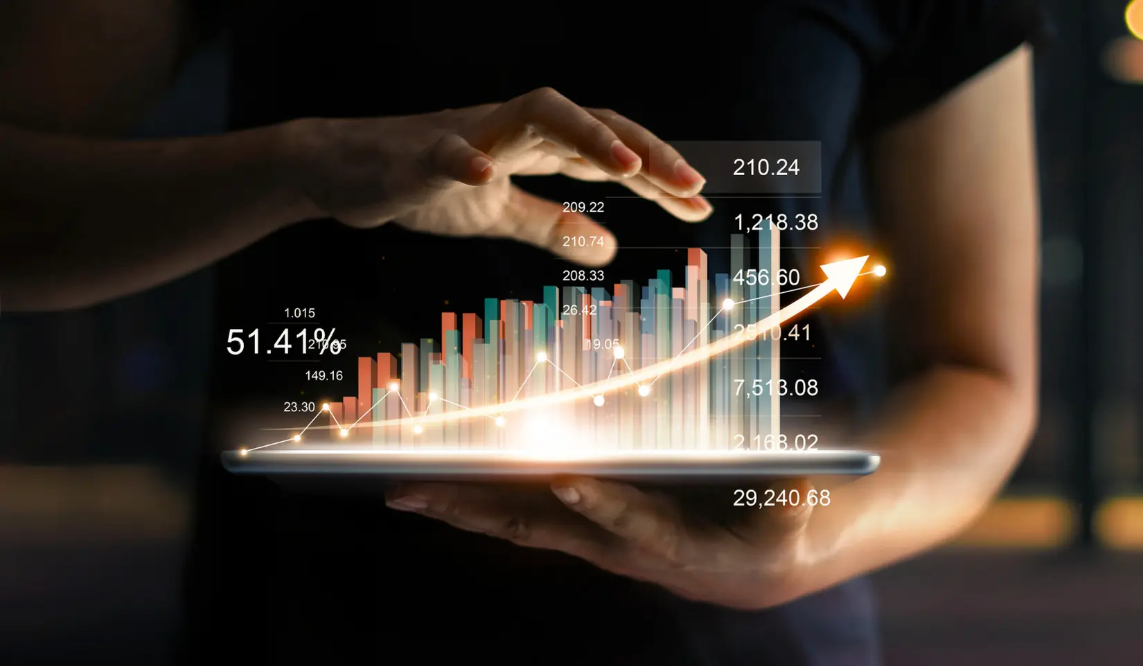 Marketing data and statistics display illustrating disruption trends in business