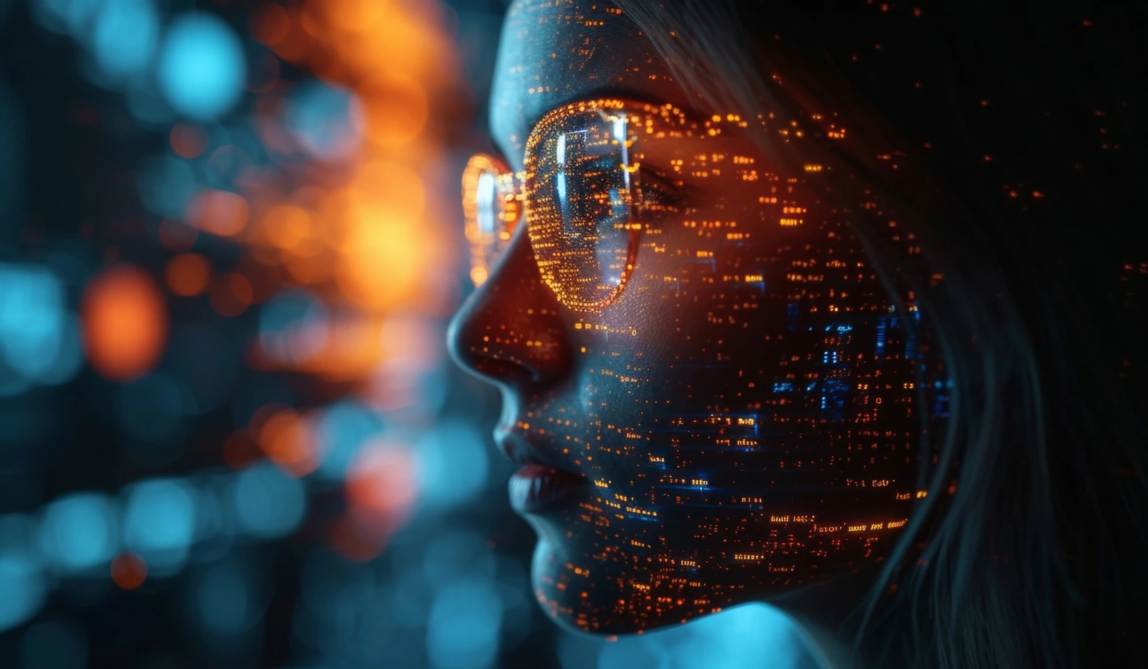 AI-powered digital figure representing the use of artificial intelligence in creative copywriting