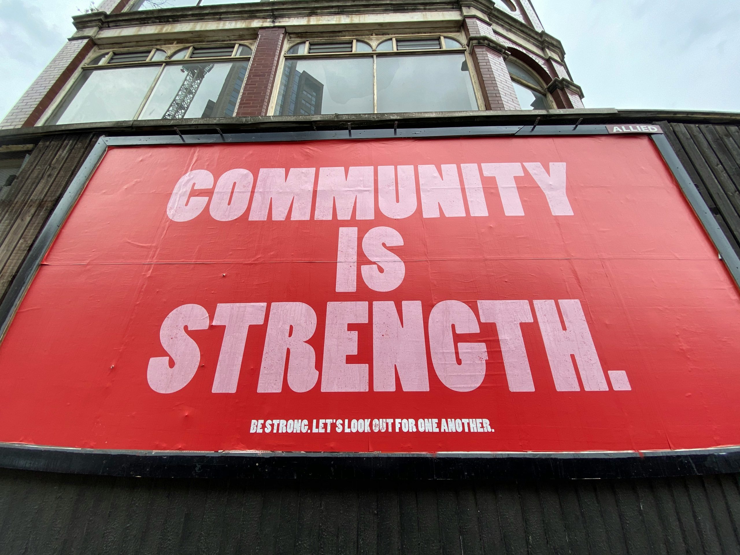 Outdoor advertisement saying 